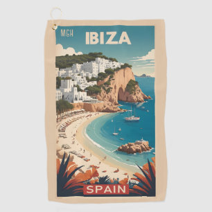 Custom Monogram Ibiza, Spain Travel Poster Golf Towel