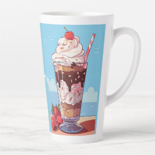 Custom Monogram Ice Cream Sundae Latte Mug