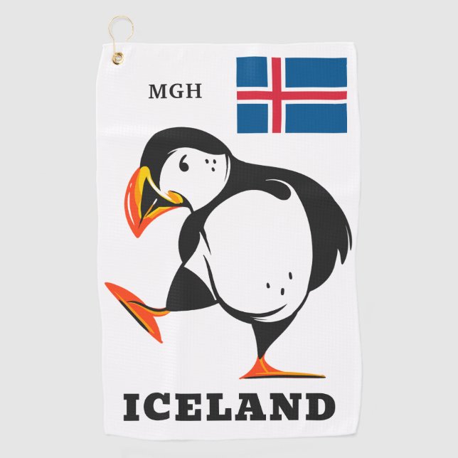 Custom Monogram Iceland Golf Towel (Front)