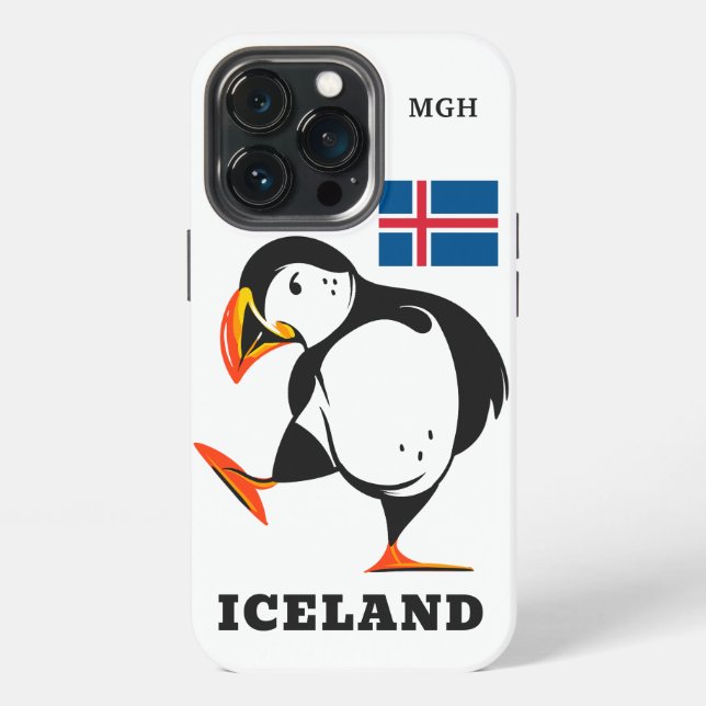 Custom Monogram Iceland iPhone Case (Back)