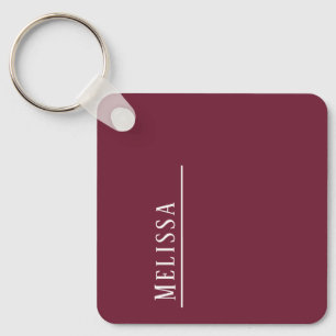 Custom monogram in burgundy, budget  key ring