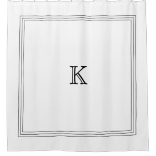 Custom Monogram in Classic Black and White Shower Curtain