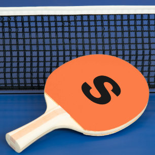 Custom Monogram Initial Burnt Orange Ping Pong Paddle