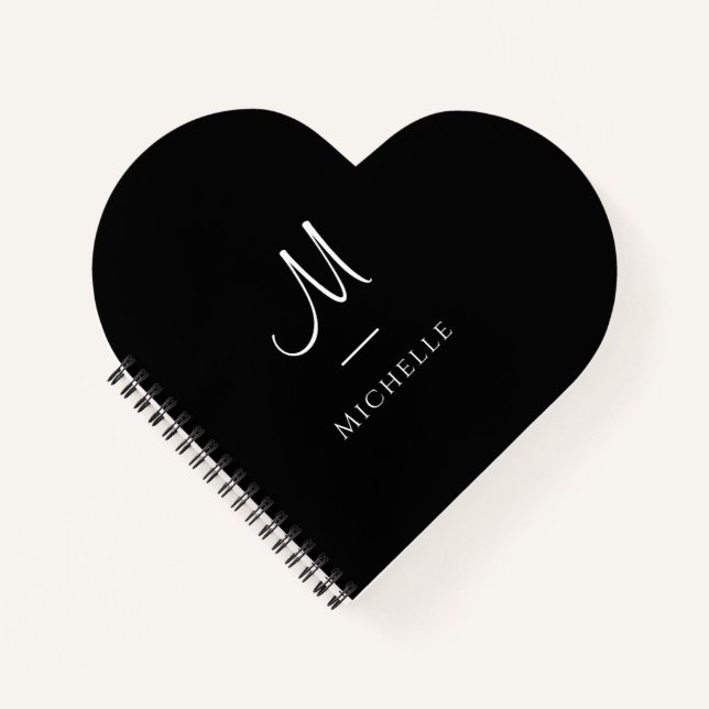 Custom Monogram Initial Letter Elegant Template Notebook (Front)