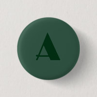 Custom Monogram Initial Letter Plain Green Retro