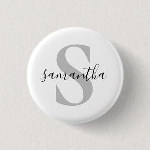 Custom Monogram Initial Name  3 Cm Round Badge
