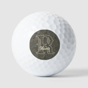 Custom Monogram Initial Name Brown Floral Golf Balls