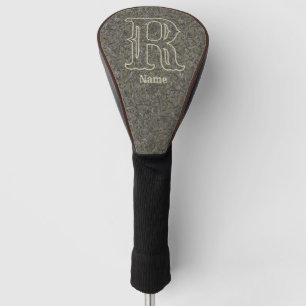 Custom Monogram Initial Name Brown Floral Golf Head Cover