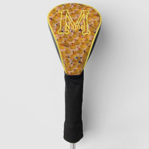 Custom Monogram Initial Name Cute Rubber Ducks Golf Head Cover