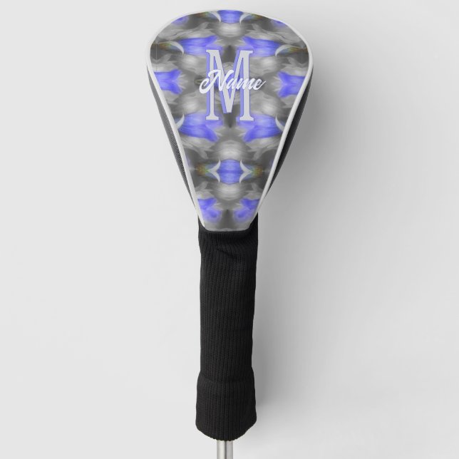 Custom Monogram Initial Name Floral Art Golf Head Cover (Front)