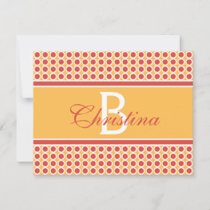 Custom Monogram Initial Name Geometric Pattern Card