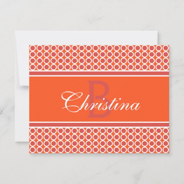 Custom Monogram Initial Name Geometric Pattern Card (Front)