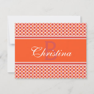 Custom Monogram Initial Name Geometric Pattern Card
