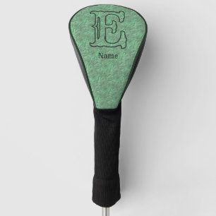 Custom Monogram Initial Name Green Floral Golf Head Cover