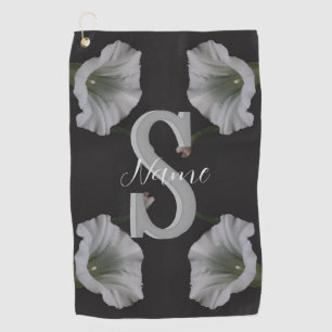Custom Monogram Initial Name Morning Glory Golf Towel