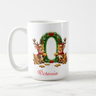 Custom Monogram initial O merry Christmas  Coffee Mug