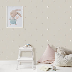 Custom Monogram Initial Pattern Greige Grey Beige Wallpaper