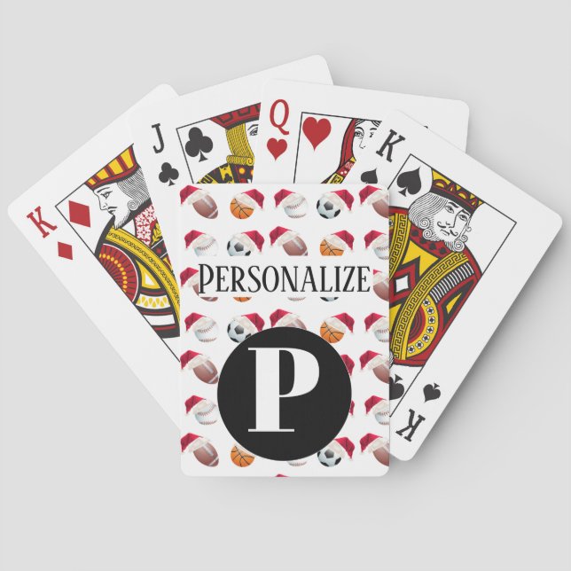 Custom Monogram Initial Personalised Playing Cards (Back)