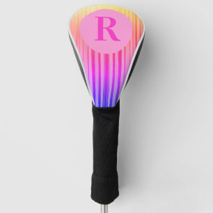 Custom Monogram Initial Pink Ombre Personalised Golf Head Cover