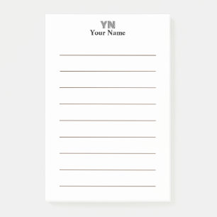 Custom Monogram Initials Name Post-it Notes