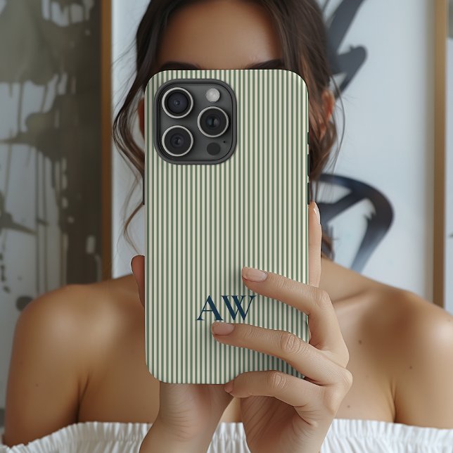 Custom Monogram iPhone Case Birthday Gift for Her (Personalized iPhone Case Bridesmaid Proposal Gift, Custom Name Green iPhone Case Graduation Gift)