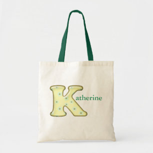 Custom Monogram K Name tote bag