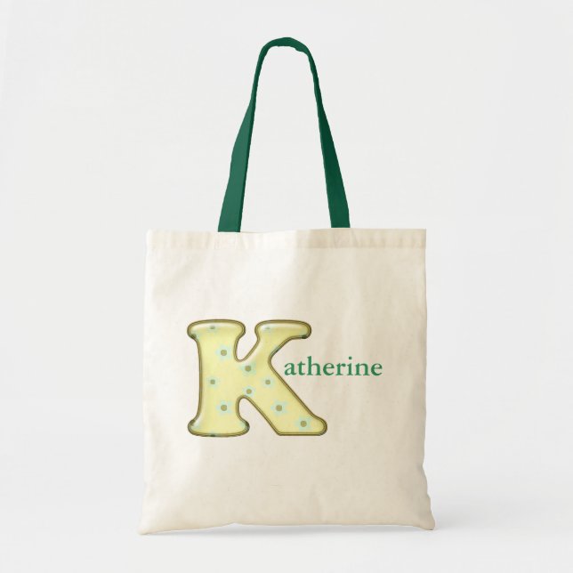 Custom Monogram K Name tote bag (Front)