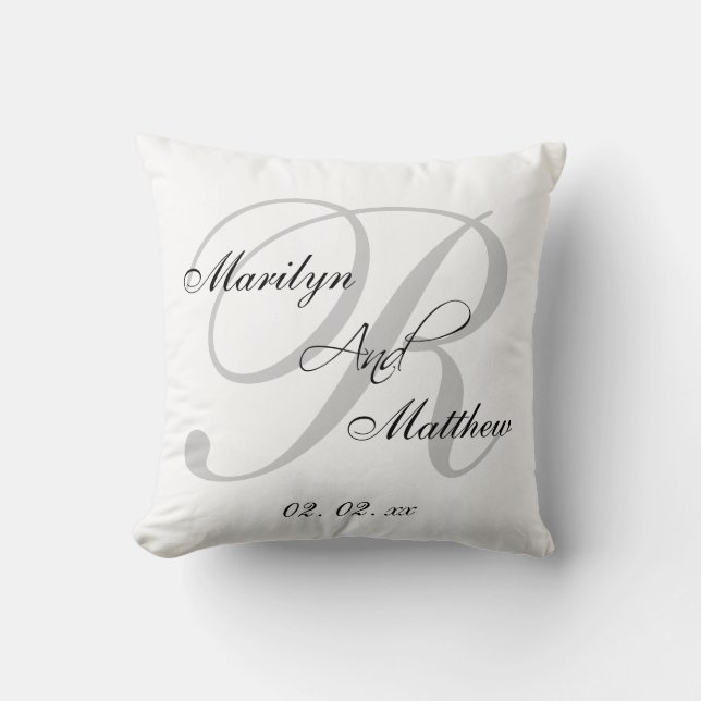 Custom Monogram Keepsake | Wedding Throw Pillow (Front)