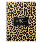 Custom Monogram Leopard Print Spiral Notebook