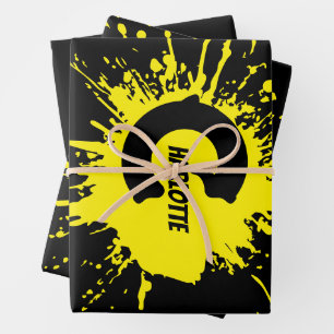 Custom Monogram Letter C Personalised Name Yellow Wrapping Paper Sheet