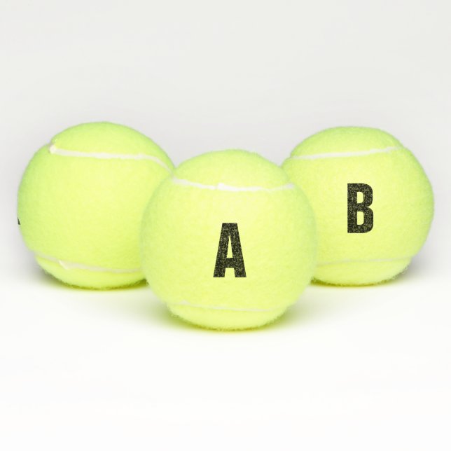 Custom Monogram Letter, Number, Text Tennis Balls (Multi)