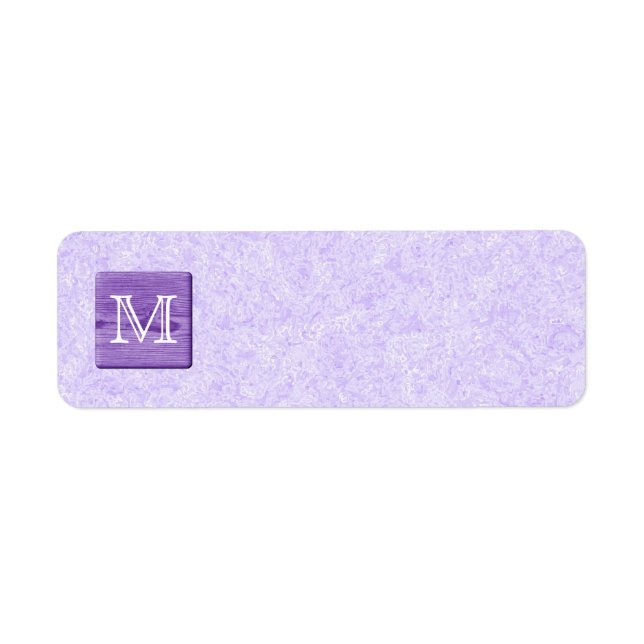 Custom Monogram Letter. Picture of Purple Wood. (Front)