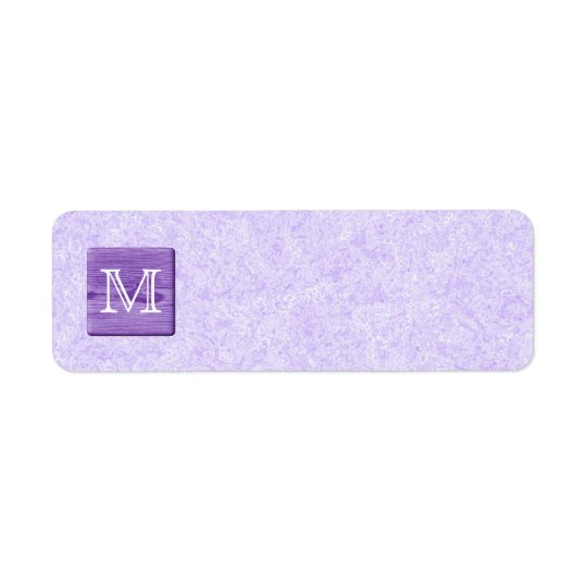 Custom Monogram Letter. Picture of Purple Wood. Return Address Label