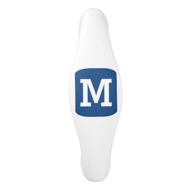 Custom Monogram Letter Your Initial Designer Colou Ceramic Cabinet Pull (Front)
