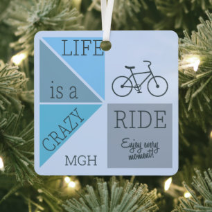 Custom Monogram Life is a Crazy Ride Metal Tree Decoration