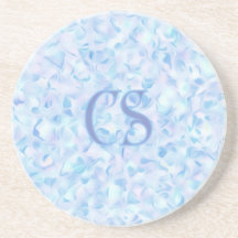 Custom Monogram Lilac Flower Petal Organic Shape 