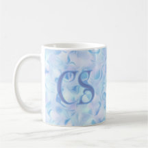 Custom Monogram Lilac Flower Petal Organic Shape 