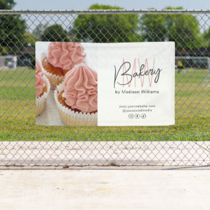 Custom Monogram Logo Photo Bakery Business Banner