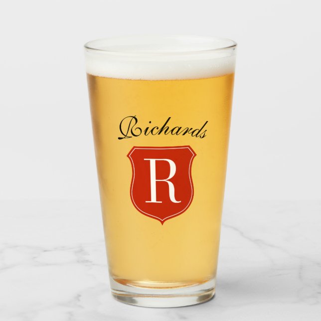 Custom monogram logo tumbler beer glass gift idea (Front Filled)