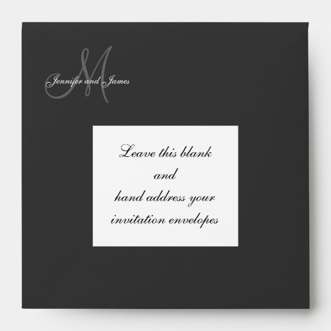 Custom Monogram Logo Wedding Invitation Envelope (Front)