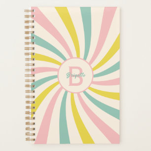 Custom monogram, 'Lollypop Vibes' retro  Planner