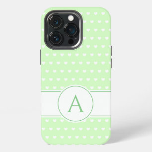 Custom Monogram Lovely Light Green And White iPhone 13 Pro Case
