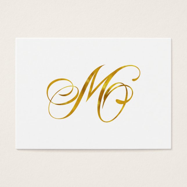 Custom Monogram M Faux Gold Foil Monograms Initial (Front)