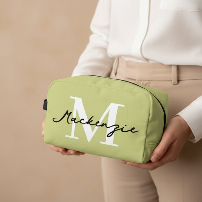Custom monogram makeup bag modern gift for her mom (Personalized monogram makeup bag modern gift for women, mom, grandma, and bridal proposal keepsake)