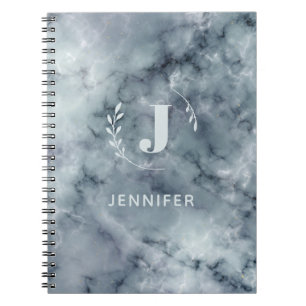 Custom Monogram Marble College-Ruled Notebook