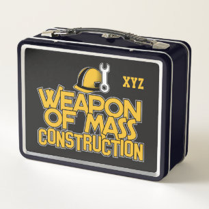 Custom Monogram Mass Construction Metal Lunch Box