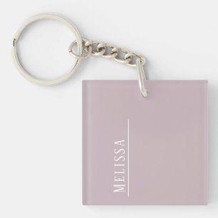 Custom monogram, mauve acrylic key ring