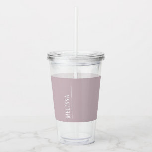 Custom monogram, mauve lavender colour acrylic tumbler