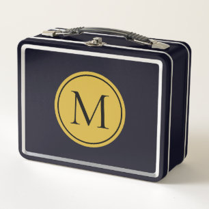 Custom Monogram Metal Lunch Box Stylish and Bold