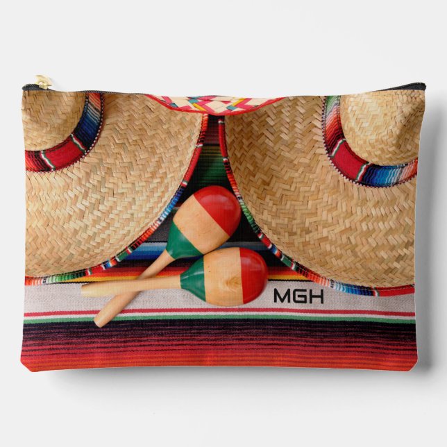 Custom Monogram Mexican Items Accessory Pouch (Front)
